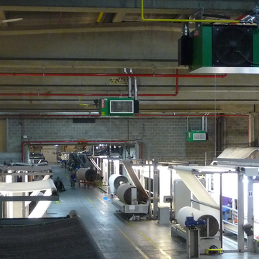 Warmeluchtblazers in drukkerij
